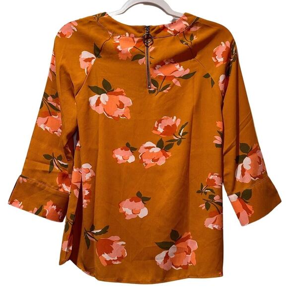 Daniel Rainn | NWT | XS Petite | Floral blouse back zipper feminine grandma boho - Picture 2 of 10